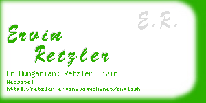 ervin retzler business card